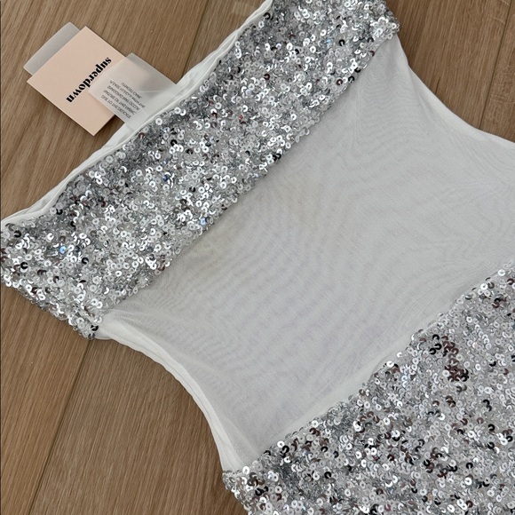 Superdown Silver Sequin Mini Dress - Picture 7 of 9